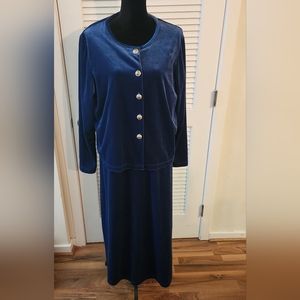Vintage Diane Von Furstenberg The Color Authority Velvet 2 piece Dress Jacket 1X